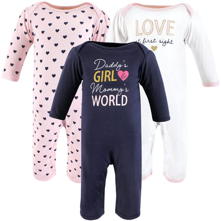 Hudson Baby baby-girls Cotton Coveralls, Love at F