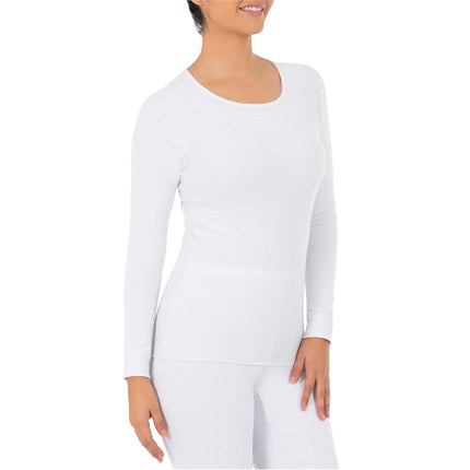 Fruit of the Loom Women's Micro Waffle Premium Thermal Underwear Tee Shirt, White, 8X