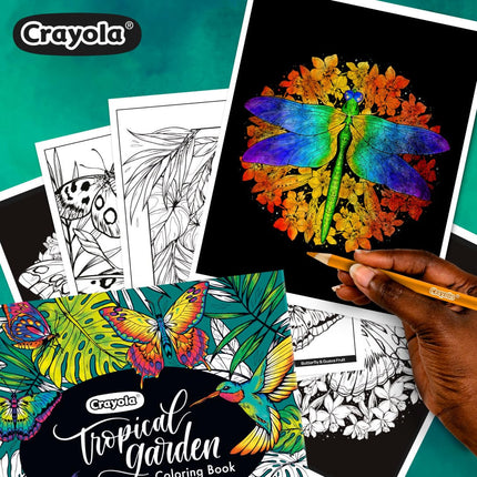 Crayola Tropical Garden Coloring Book, Adult Coloring Gift, 40 Pages