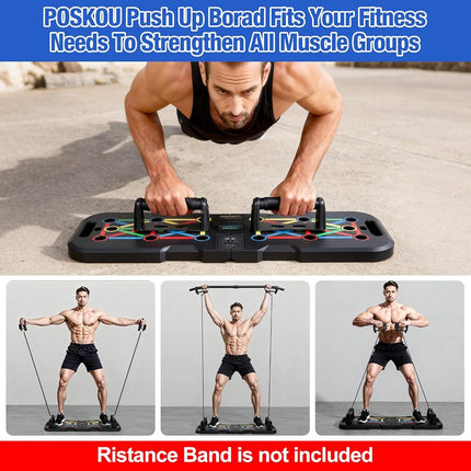 POSKOU Push Up Board Pushup Bar Multifunction Push Up Handles Exercise Workout Fitness Equipment for Home Gym (counter mode)