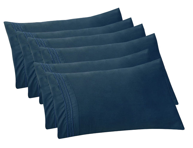 Elegant Comfort 6-Pack Solid Pillowcases 1500 Prem
