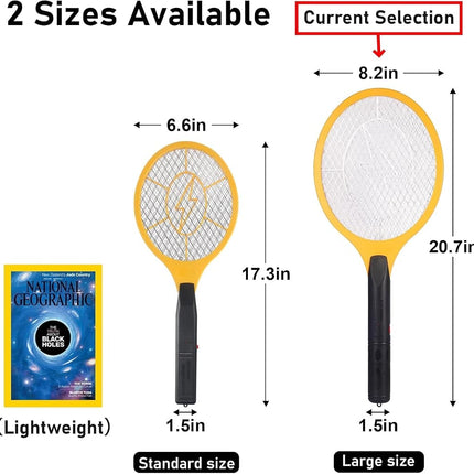 Electric Fly Swatter Bug Zapper Zap Mosquito with 2-Pack Plastic Fly Swatter- Indoor Outdoor Zapping Racket for Pest - Safe to Touch with 3-Layer Safety Mesh