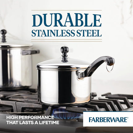 Farberware Classic Stainless Steel 3-Quart Covered Saucepan