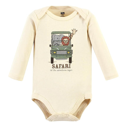 Hudson Baby Trajes de Manga Larga de Algodón Unisex para Bebés, Paquete de 3 Going On Safari, 3-6 Meses, Paquete de 3 Going on Safari, 3-6 Meses