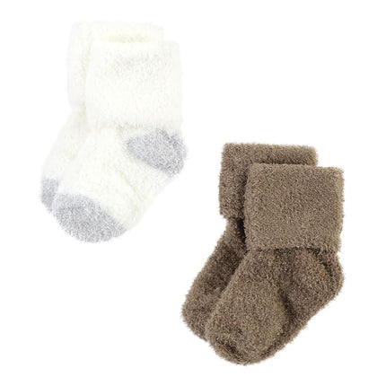 Hudson Baby Unisex Baby Cotton Rich Newborn and Terry Socks, Gray Taupe Stripe, 0-6 Months, Gray Taupe Stripe, 0-6 Months