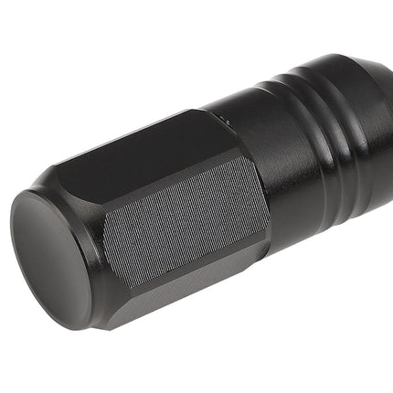 DNA MOTORING LN-ZTL-9020-125-BK 20Pcs Closed End Design M12 x 1.25 Aluminum Alloy Wheel Lug Nuts + Deep Drive Extension Adapter, 20mm OD/50mm Height (Black)