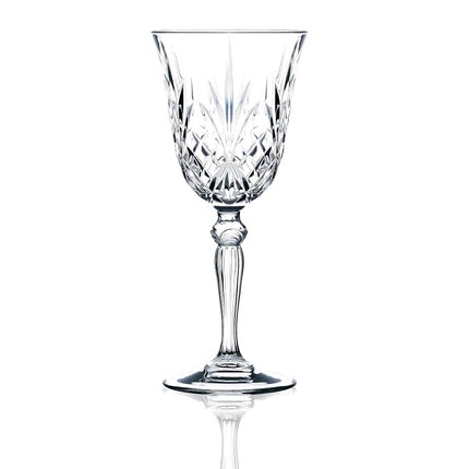 Lorren Home Trends Lorenzo RCR Crystal Collection Water Glass Set -Melodia, 6 Count (Pack of 1), Red Wine Goblet,7.5 Fluid Ounce