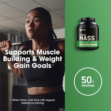 Optimum Nutrition Serious Mass Gainer Protein Powder, Vanilla, 6 Pound