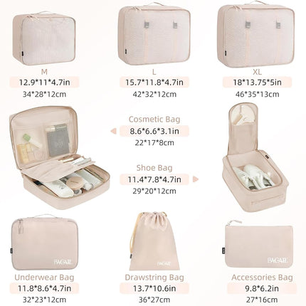 BAGAIL Packing Cubes for Suitcase 8 Set, Lightweight Luggage Packing Organizers Packing Cubes for Travel Accessories