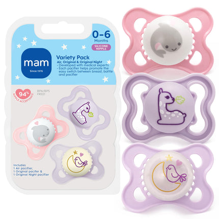 MAM Variety Pack Baby Pacifier, Includes 3 Types o