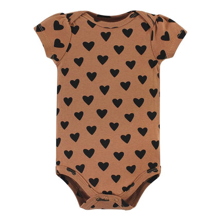 Hudson Baby Mamelucos de algodón unisex para bebé, paquete de 5 corazones de canela, prematuro, paquete de 5 corazones de canela, prematuro