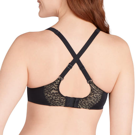 Bali Womens Comfort Revolution Soft Touch Perfect T-Shirt Underwire Bra Df3468, Black/Almond, 40DD