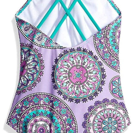 Kanu Surf Girls' Jasmine Beach Sport Halter One Piece Swimsuit, Jasmine Purple, 14