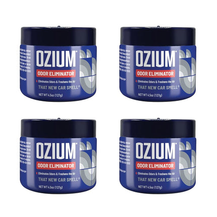 Ozium Odor Eliminating Gel - 4.5oz Air Freshener Alternative for Smoke, Pets, and Musty Odors - Long Lasting Odor Remover for Cars, Homes, Closets and Small Spaces - New Car