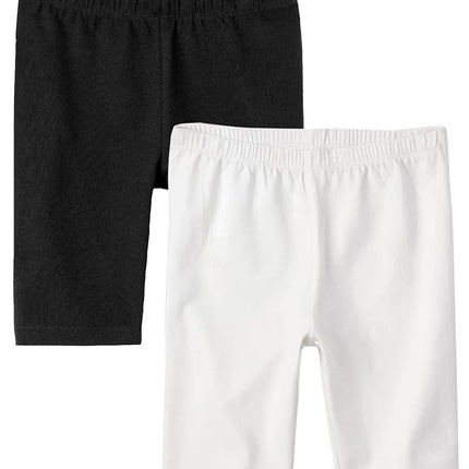 Shorts de vélo unis The Children's Place pour filles, paquet de 2, noir/blanc, grande taille