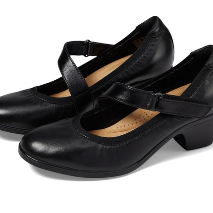 Clarks Women's Emily 2 Mabel Pump, Black Leather, 7