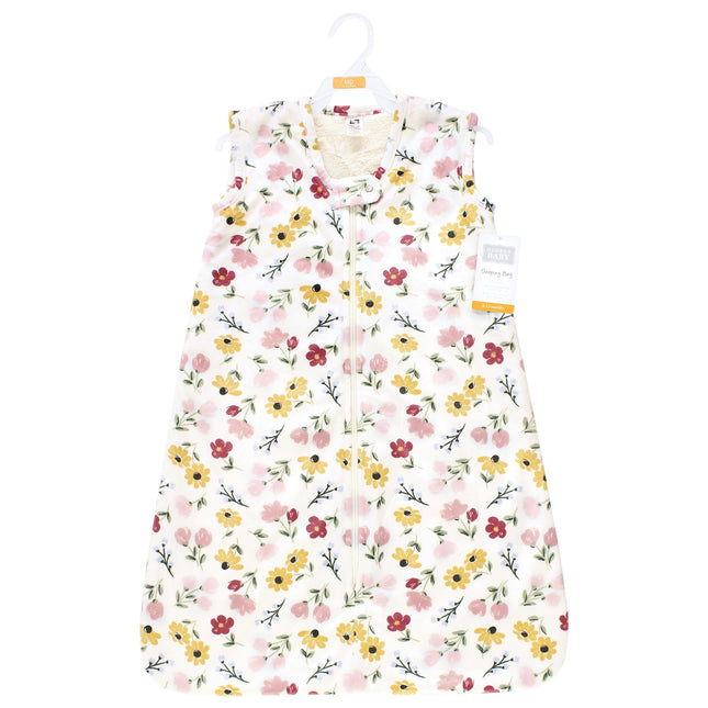 Saco de dormir de felpa de piel sintética unisex Hudson Baby, manta portátil, diseño floral pintado suave, 12-18 meses