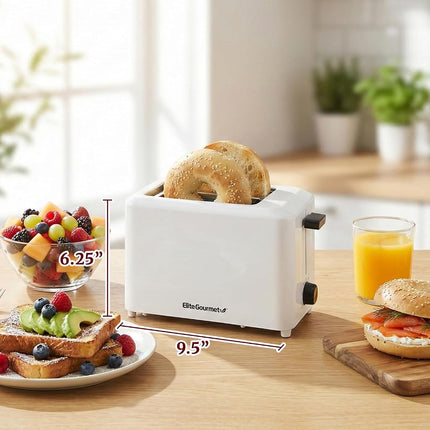Tostadora de tacto frío Elite Gourmet ECT-1027#, 7 ajustes de tostado, funciones de cancelación, bandeja recogemigas deslizable, ranuras extra anchas de 1.5" para bagels, gofres, panes especiales, hojaldre, aperitivos, blanco