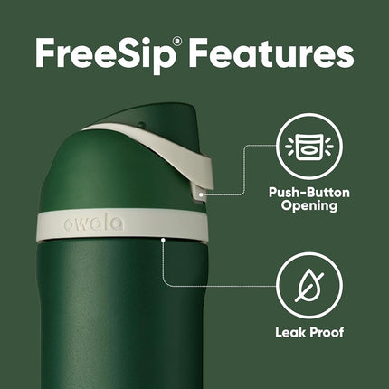 OWALA Harry Potter FreeSip Insulated Stainless Steel Water Bottle with Straw for Sports and Travel, BPA-Free, 24-Ounce, Slytherin