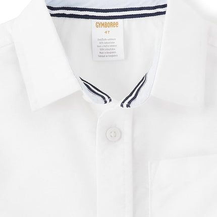 Gymboree, et chemises boutonnées à manches courtes pour tout-petits, bleu collège, 18-24 mois, collège, 18-24 mois