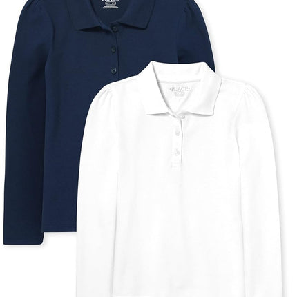 The Children's Place Girls' Long Sleeve Pique Polo