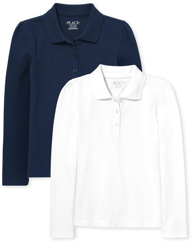 The Children's Place Girls' Long Sleeve Pique Polo