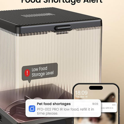 oneisall 5G WiFi Automatic Cat Feeder for 2 Cats, App Control, 20 Cups/5L