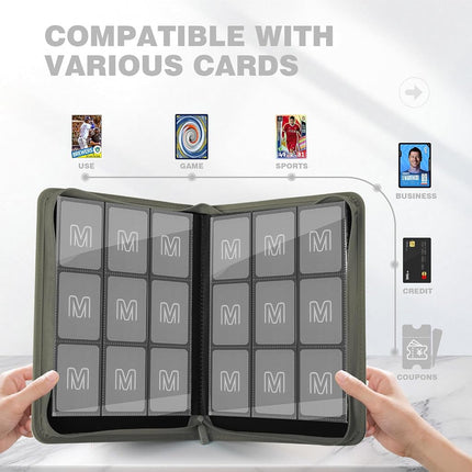 Trading Card Binder with 9 Side Loading Pocket Card Album Hold Up to 540 Cards PU Card Collection Binder, Collectible Albums Card Folder for MTG, TCG, Sports Cards（Dark grey）