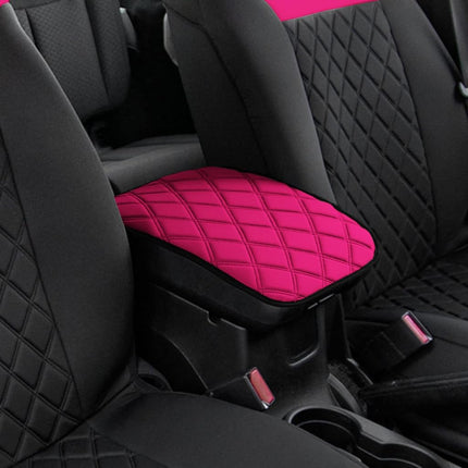 FH Group FH1053PINKDM-AVC Diamond Pattern Neosupreme Center Console Pad Water-Resistant Black Seat Box Cover Protector fits Most Cars, SUVs, and Trucks