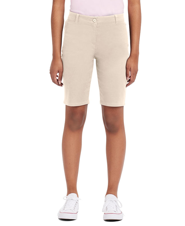 IZOD Women's Juniors Uniform Skinny Bermuda Stretc