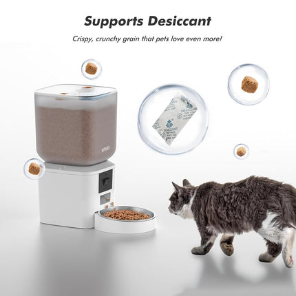 Nityers 8L Automatic Dog Feeder with Camera, 5G WiFi Automatic Cat Feeder