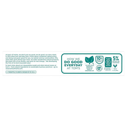 Tom's of Maine Antiplaque and Whitening Fluoride Free Toothpaste, Spearmint, 5.5 Ounce, 2 Count