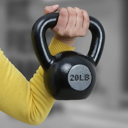 Amazon Basics Cast Iron Kettlebell with Enamel Finish,20lbs / 9kgs, Black