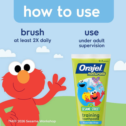Orajel Baby Elmo Tooth and Gum Cleanser with Toothbrush, Apple Banana, 1.0 Oz