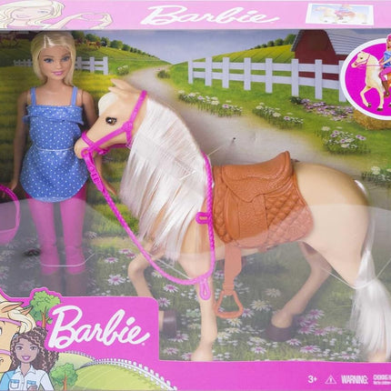Barbie Playet with Blonde Fashion Doll in Riding Outfit