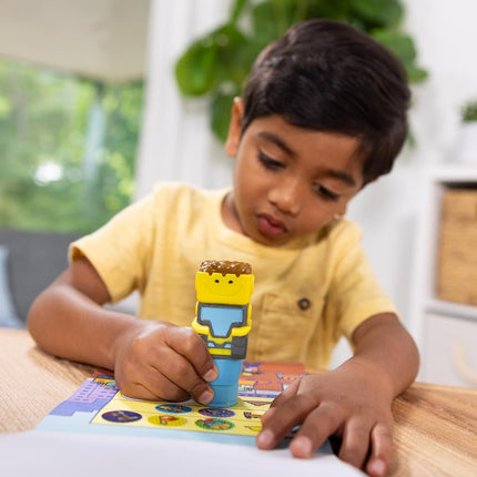 Melissa & Doug Sticker WOW Stamper & Activity Pad − Bulldozer | Book & Travel Toys for Children | Age 3+