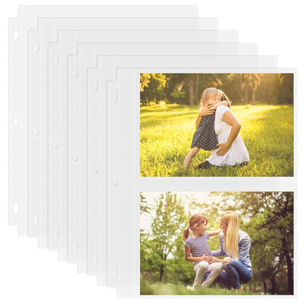 100 Pack 5 x 7 Photo Sleeves for 3 Ring Binder(200