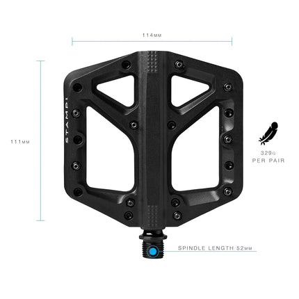 Crankbrothers Stamp-1 Pedals, Large, Black