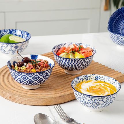 Cerkik 12 Oz / 340 ml Ceramic Dessert Bowls Set of 6