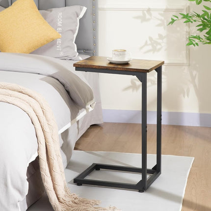 AMHANCIBLE C Shaped End Table, Couch Tables that Slide Under