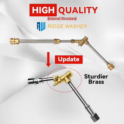 Ridge Washer Pressure Washer Gun 5000 PSI, 12 GPM, High Pressure Spray Gun with 1/4" Quick Connector, 3/8'' Quick Connect, M22-14mm and M22-15mm Fitting
