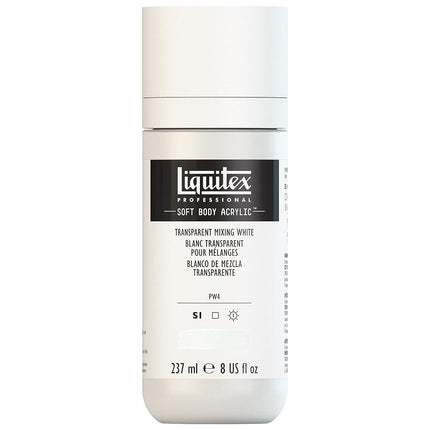 Liquitex Professional Soft Body Acrylic Paint 8-oz bottle, Transparent Mixing White