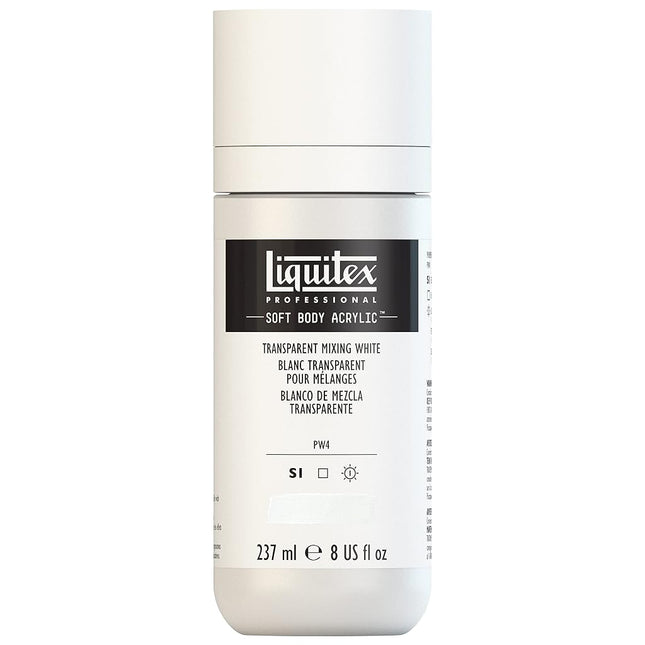Liquitex Professional Soft Body Acrylic Paint 8-oz bottle, Transparent Mixing White