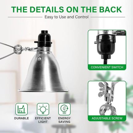 Simple Deluxe Lampe à pince avec douille et réflecteur en aluminium de 5,5 pouces, convient pour une lampe de 60 W maximum (ampoule non incluse) avec cordon de 1,8 m de calibre 18/2, lot de 2, argent