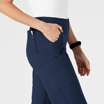 WonderWink 5155PNAVYLGP W123 Pantalon cargo double à devant plat pour femme, marine, taille Petite-L