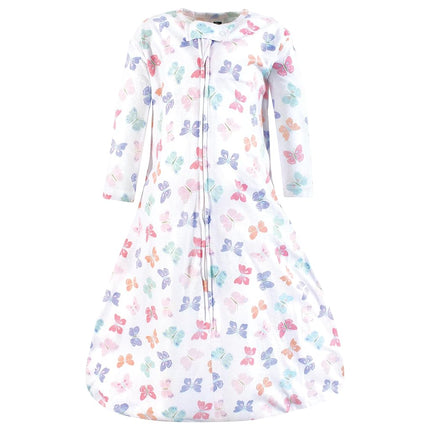 Hudson Baby Unisex Bebé Manga Larga Algodón Jersey Saco de Dormir, Manta, Mariposa Pastel, 6-12 Meses