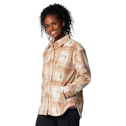 Columbia Women's Benton Springs Shirt Jacket 2, Fleece Jacket, Camel Brown Omblur, S