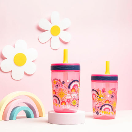 Zak Designs Starpower Kelso 15oz Leak-Proof Toddler Straw Cups, 2-Pack
