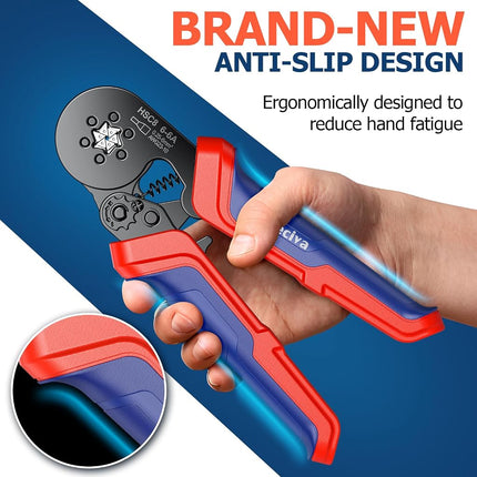 Ferrule Crimping Tool Kit, Preciva Upgrade Double & Single Ferrules Connectors of 1500PCS, Hexagonal Sawtooth Self-Adjustable Ratchet AWG23-10 (0.25-6mm²) Wire Terminals Crimper Kit