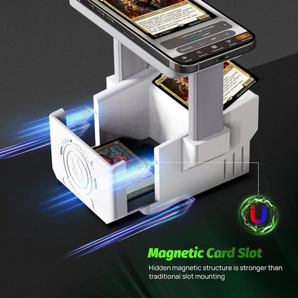 Card Scanner Pro for Trading Cards – MTG & TCG Card Scanner Stand with LED Light and Magnetic Base, Quickly Scan and Price Check Unsleeved Collectible Cards, Compatible with ManaBox and Magic TCG Apps
